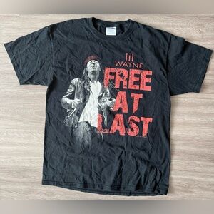 Vintage Lil Wayne Rap T-Shirt Size Large Free At Last 2010